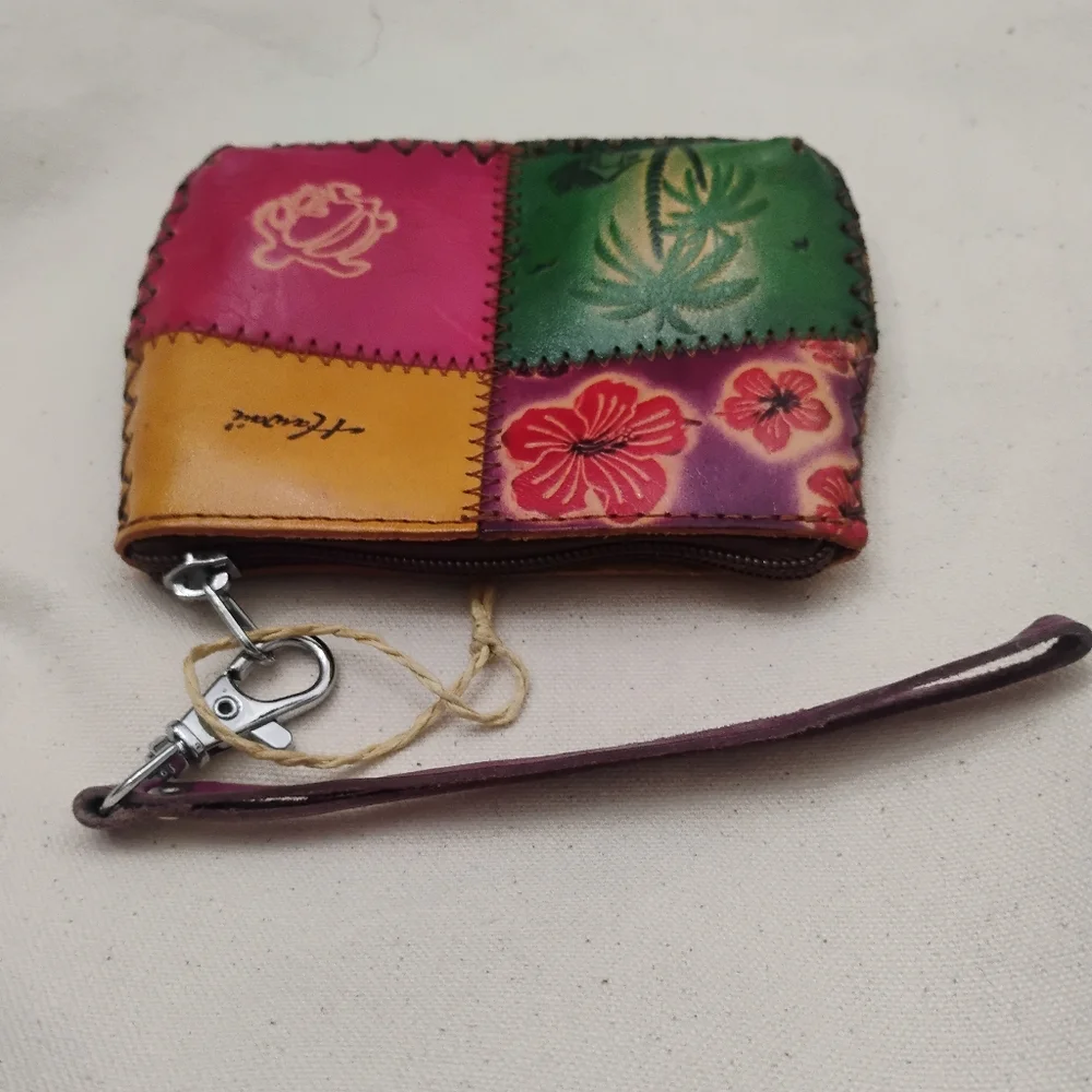 Aloha From Hawaii Handcrafted Multicolored Wristlet / Coin Purse NWOT